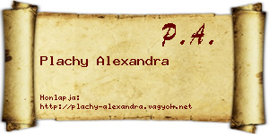 Plachy Alexandra névjegykártya
